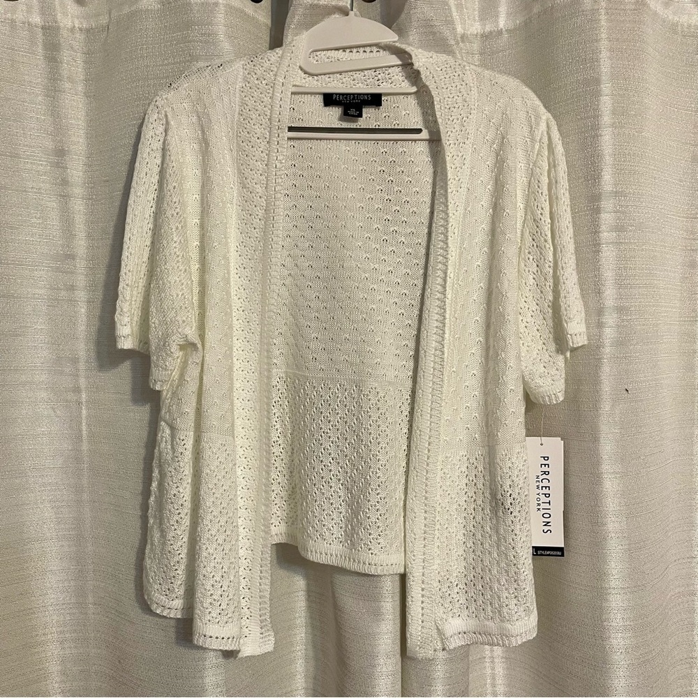 Perceptions New York Ivory Knit Shrug